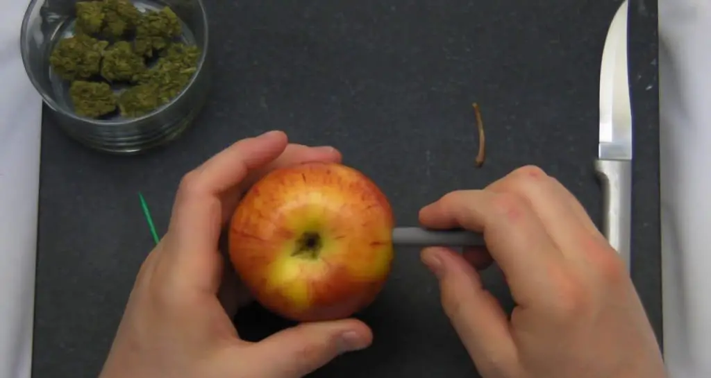 Apple pipe and marijuana buds