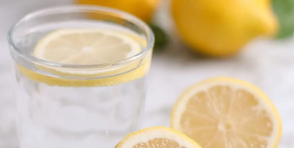 Glass of water and lemon