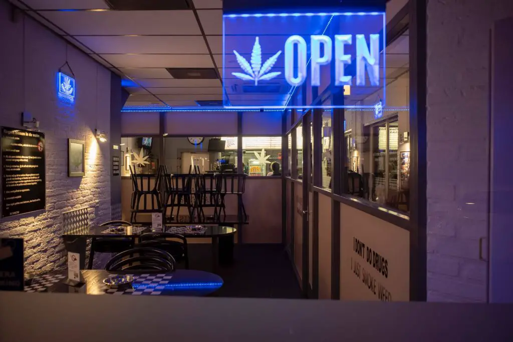 Cannabis Store with open sign