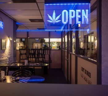 Cannabis Store with open sign