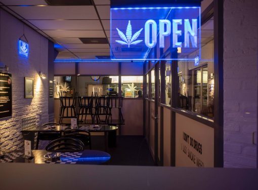 Cannabis Store with open sign